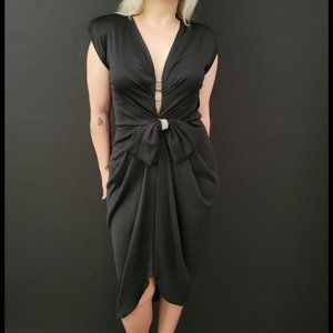 80s Climax by Karen Okada Black Cocktail Dress